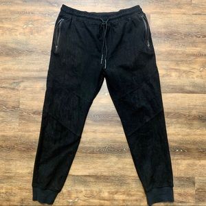 Men’s Black Suede Joggers